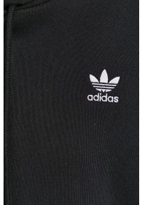 adidas Originals Bluza bawełniana damska kolor czarny z kapturem gładka. Typ kołnierza: kaptur. Kolor: czarny. Materiał: bawełna. Wzór: gładki #7