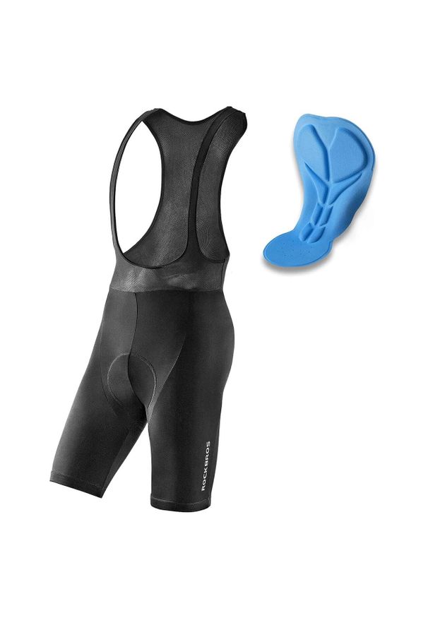 ROCKBROS - Krótkie spodenki rowerowe Rockbros z wkładką szelki sportowe męskie rozmiar XL. Kolor: czarny. Długość: krótkie. Sport: kolarstwo
