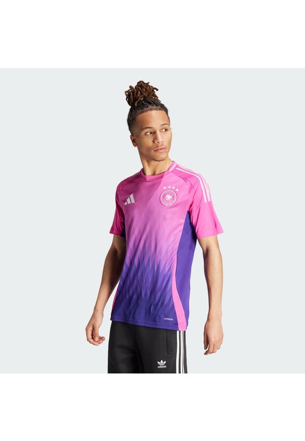 Adidas - Koszulka Germany 24 Away. Kolor: wielokolorowy, różowy, fioletowy. Materiał: materiał