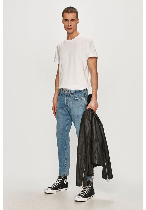 Pepe Jeans - T-shirt. Okazja: na co dzień. Kolor: biały. Materiał: dzianina. Wzór: gładki. Styl: casual