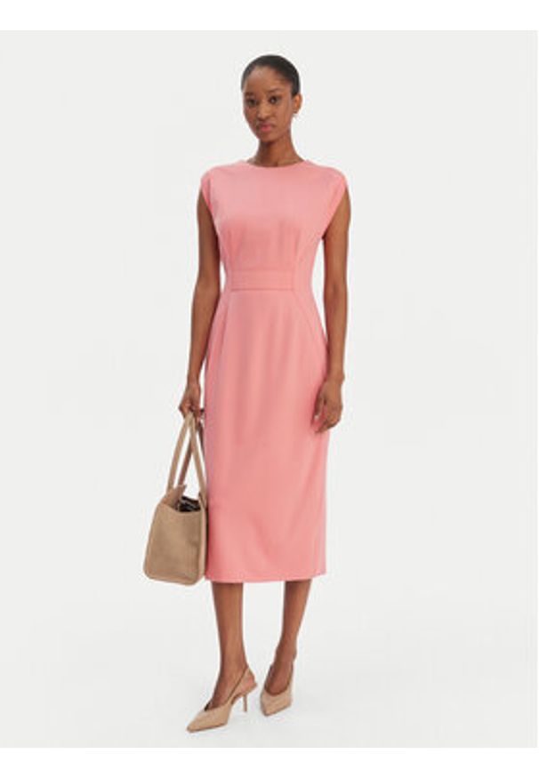 BOSS Sukienka koktajlowa Detira 50551898 Różowy Slim Fit. Kolor: różowy. Materiał: syntetyk. Styl: wizytowy