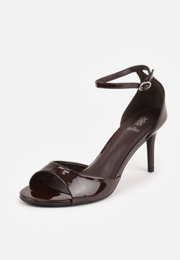 Renee - Brązowe Eleganckie Sandały na Szpilce z Paskiem z Klamerką Berose. Zapięcie: pasek. Kolor: brązowy. Obcas: na szpilce. Styl: elegancki. Wysokość obcasa: średni