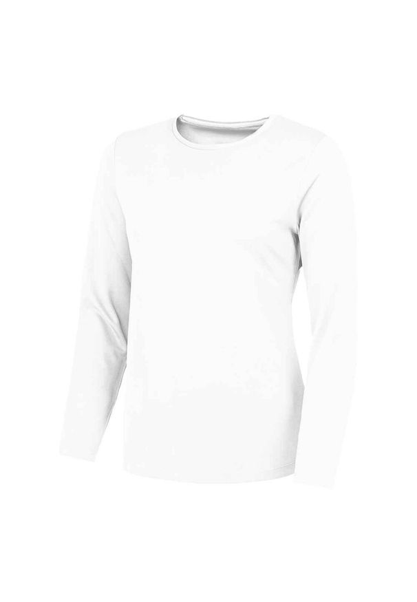 JUST COOL - Koszulka Damska Z Długim Rękawem. Kolor: biały. Długość rękawa: długi rękaw. Długość: długie. Sport: turystyka piesza