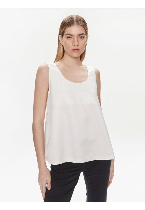 United Colors of Benetton - United Colors Of Benetton Top 5XONDQ06Z Écru Relaxed Fit. Materiał: wiskoza