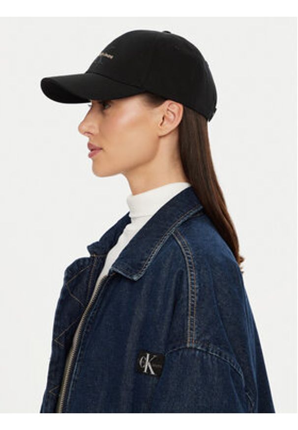 Calvin Klein Czapka z daszkiem Mono Logo Embro K60K612317 Czarny. Kolor: czarny. Materiał: bawełna, materiał