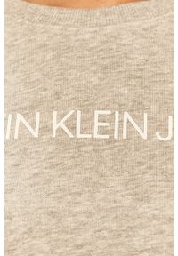 Calvin Klein Jeans - Bluza. Okazja: na co dzień. Typ kołnierza: bez kaptura. Kolor: szary. Materiał: bawełna, dzianina. Wzór: nadruk. Styl: casual #5