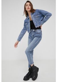 Answear Lab kurtka jeansowa damska przejściowa oversize. Kolor: niebieski. Materiał: jeans. Styl: wakacyjny #2
