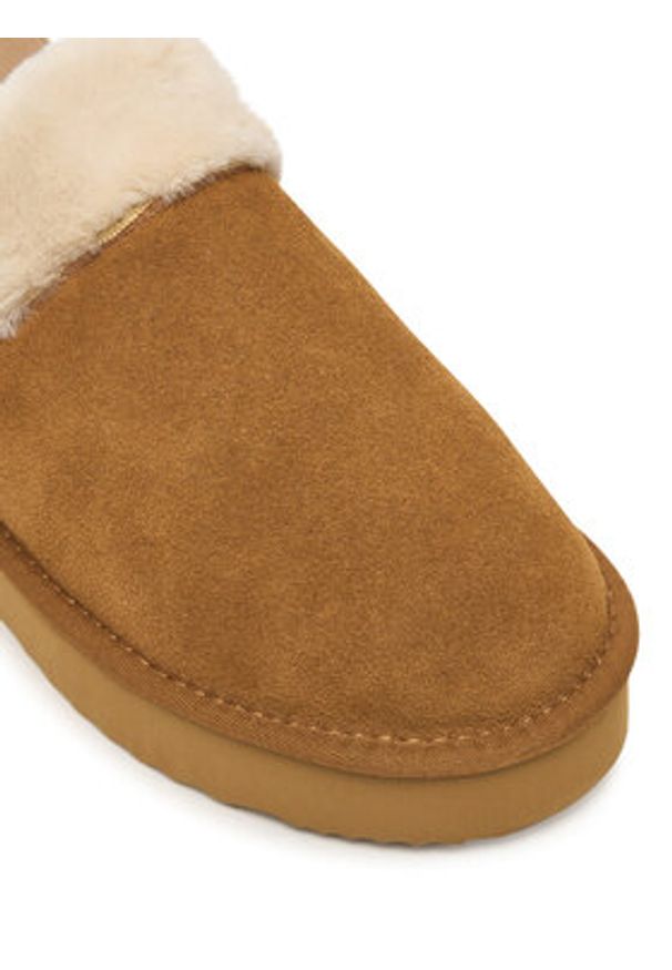 Pepe Jeans Kapcie Dissy Tape W PLS100001 Brązowy. Kolor: brązowy. Materiał: zamsz, skóra