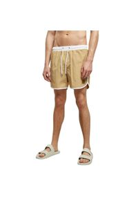 Szorty kąpielowe retro Urban Classics. Kolor: beżowy, wielokolorowy, biały. Materiał: nylon, materiał #1