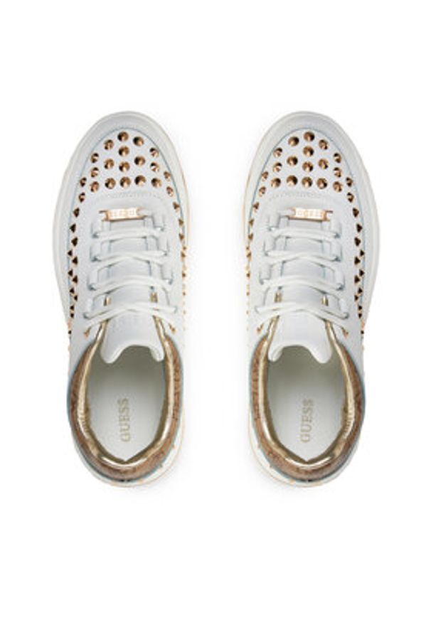 Guess Sneakersy Kyra FLPKYR LEM12 Biały. Kolor: biały. Materiał: skóra
