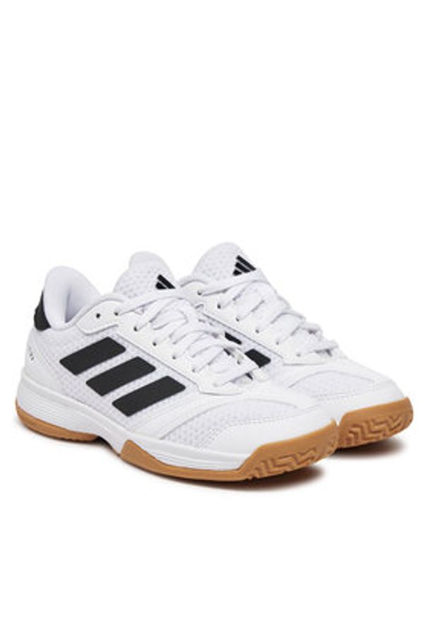 Adidas - adidas Buty halowe Ligra 8 Indoor Shoes Kids IH8244 Biały. Kolor: biały. Materiał: materiał