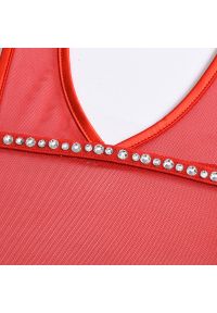 Intica - Body z kokardą i łańcuszkiem na specjalne okazje Harriette. Kolor: czerwony. Materiał: materiał #5