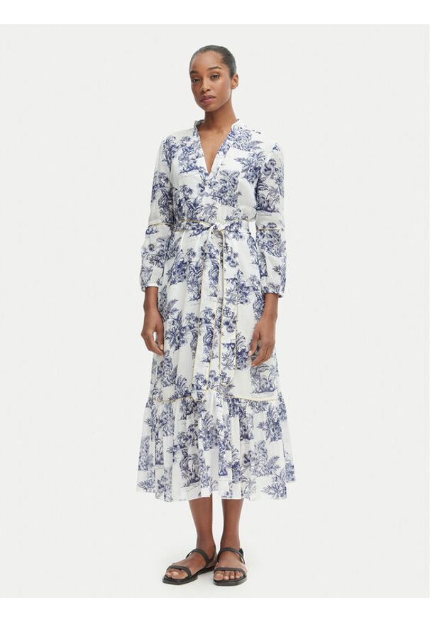 Iconique Sukienka letnia IC25-078 Biały Relaxed Fit. Kolor: biały. Materiał: bawełna. Sezon: lato