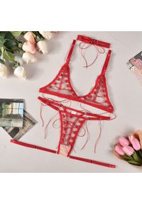 Intica - Komplet bielizny z sznureczkami na romantyczny wieczór Dre. Kolor: czerwony. Materiał: materiał #1