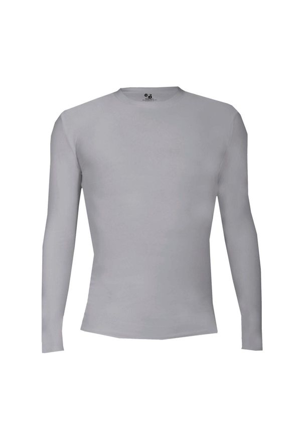 BADGER SPORT - Koszulka z długim rękawem Pro Compression Adults Men Round Neck Undershirt. Kolor: szary. Długość rękawa: długi rękaw. Długość: długie