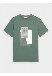 outhorn - T-shirt z nadrukiem męski. Okazja: na co dzień. Materiał: jersey, bawełna. Wzór: nadruk. Styl: casual #1