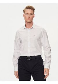 TOMMY HILFIGER - Tommy Hilfiger Koszula Circle MW0MW34649 Biały Slim Fit. Kolor: biały. Materiał: bawełna