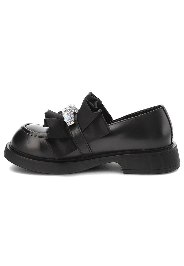 Czarne Półbuty Tuffoni Eleganckie Obuwie Damskie Premium. Kolor: czarny. Materiał: skóra. Styl: elegancki