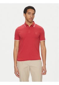 BOSS Polo Passertip 50507699 Czerwony Slim Fit. Typ kołnierza: polo. Kolor: czerwony. Materiał: bawełna #1