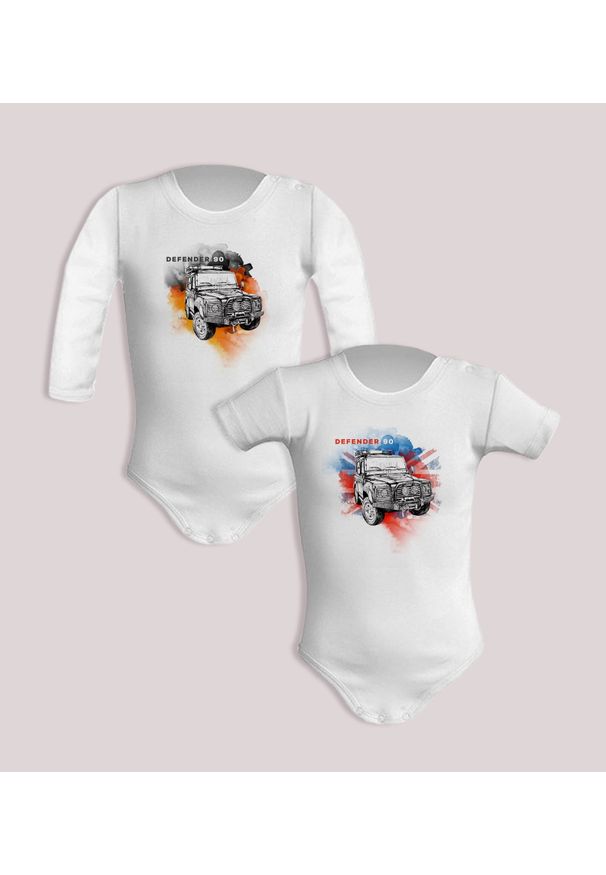nikiniki - Land Rover — body (Rozmiar: 9M; Długość rękawa: długi; Kolor nadruku: niebiesko-czerwony; Rodzaj nadruku: Defender). Kolor: czerwony, niebieski, wielokolorowy. Materiał: bawełna. Wzór: nadruk