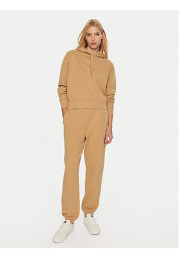 TOMMY HILFIGER - Tommy Hilfiger Bluza WW0WW42896 Beżowy Regular Fit. Kolor: beżowy. Materiał: bawełna