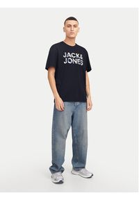 Jack & Jones - Jack&Jones T-Shirt Bryan 12268127 Granatowy Relaxed Fit. Kolor: niebieski. Materiał: bawełna