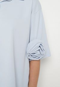Born2be - Jasnoniebieska Koszula z Aplikacjami Kwiatów 3D Tenemara. Okazja: na co dzień. Typ kołnierza: kołnierzyk klasyczny. Kolor: niebieski. Materiał: jeans. Długość rękawa: długi rękaw. Długość: długie. Wzór: aplikacja, kwiaty. Styl: klasyczny, casual #6