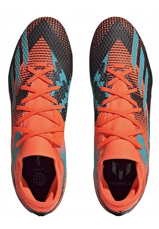 Buty piłkarskie korki męskie Adidas Speedportal Messi FG. Kolor: pomarańczowy. Sport: piłka nożna