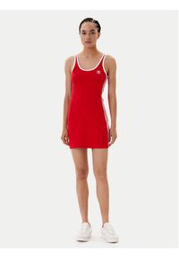 Adidas - adidas Sukienka codzienna adicolor 3-Stripes JW2584 Czerwony Slim Fit. Okazja: na co dzień. Kolor: czerwony. Materiał: bawełna. Typ sukienki: proste. Styl: casual #2