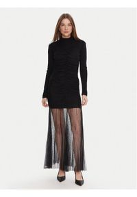 TwinSet - TWINSET Sukienka dzianinowa 252TT3262 Czarny Regular Fit. Kolor: czarny. Materiał: syntetyk