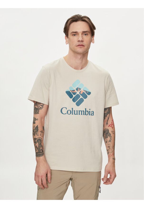columbia - Columbia T-Shirt Rapid Ridge Graphic 1888813 Brązowy Regular Fit. Kolor: brązowy. Materiał: bawełna