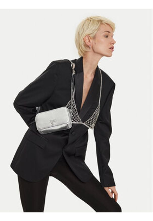 Pinko - PINKO Torebka Camera Case AI 24-25 PLTT 102810 A1VG Srebrny. Kolor: srebrny. Materiał: skórzane