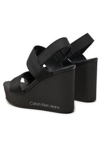 Calvin Klein Jeans Sandały Wedge Sandal Webbing In Mtl YW0YW01479 Czarny. Kolor: czarny #5