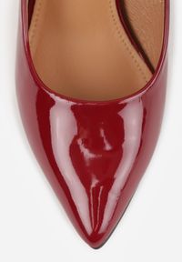 Born2be - Bordowe Klasyczne Lakierowane Czółenka na Szpilce Naoise. Kolor: czerwony. Materiał: lakier. Obcas: na szpilce. Styl: klasyczny #7
