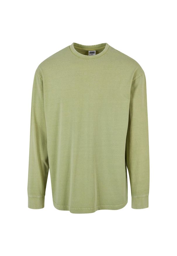 Koszulka z długim rękawem z efektem acid wash Urban Classics Heavy Boxy. Kolor: zielony. Długość rękawa: długi rękaw. Długość: długie