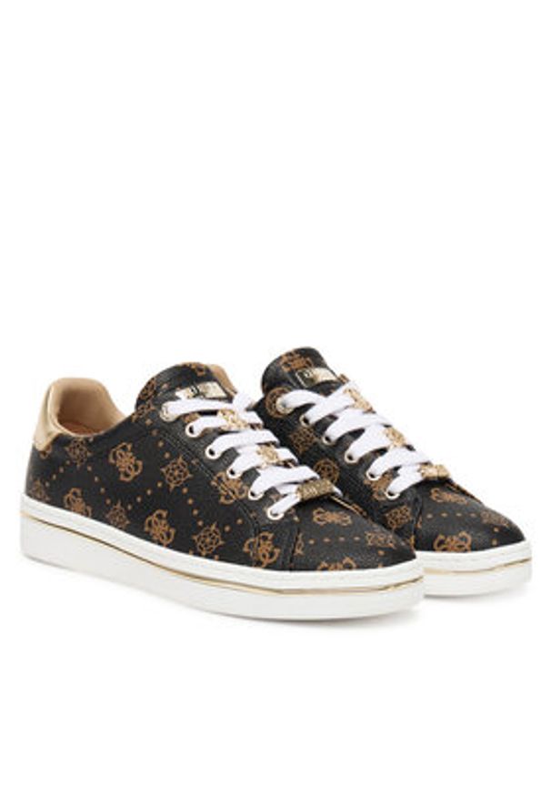 Guess Sneakersy FLTSS3 FAL12 Brązowy. Kolor: brązowy. Materiał: skóra