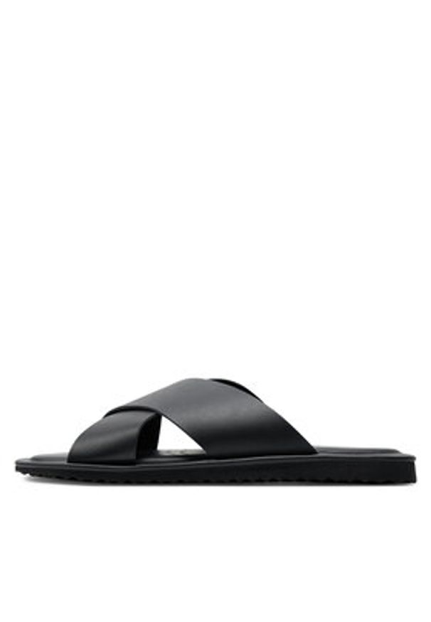 Geox Klapki U Erice U36GUB 00043 C9999 Czarny. Kolor: czarny. Materiał: skóra