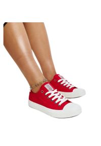 Czerwone damskie trampki Cross Jeans. Nosek buta: okrągły. Kolor: czerwony. Materiał: guma. Styl: elegancki #3