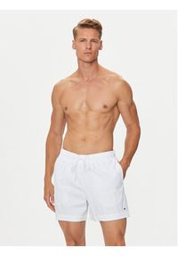 TOMMY HILFIGER - Tommy Hilfiger Szorty kąpielowe UM0UM03280 Biały Regular Fit. Kolor: biały. Materiał: syntetyk #5