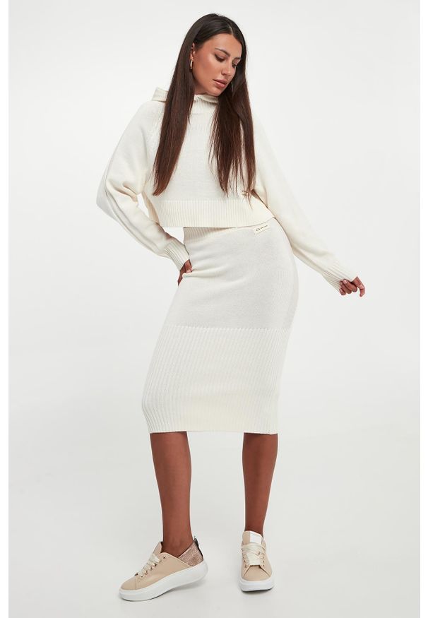 Armani Exchange - Spódnica midi wełniana ARMANI EXCHANGE. Materiał: wełna