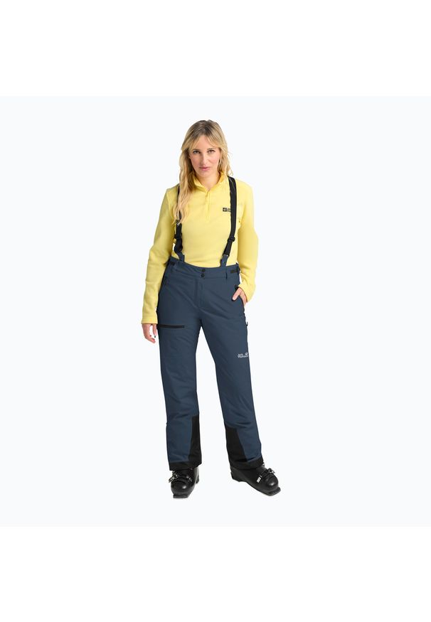 Spodnie narciarskie damskie Jack Wolfskin Flowline Pro 2L Ins. Kolor: niebieski. Sezon: zima. Sport: narciarstwo