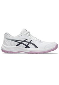 Damskie buty do tenisa Asics Court Slide 4. Kolor: niebieski, biały, wielokolorowy. Sport: tenis