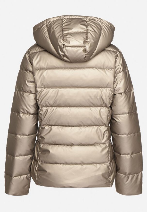 Born2be - Złota Pikowana Kurtka z Odpinanym Kapturem Valentiscia. Okazja: na co dzień, na spacer. Kolor: brązowy. Materiał: dresówka. Sezon: wiosna, jesień. Styl: klasyczny, casual