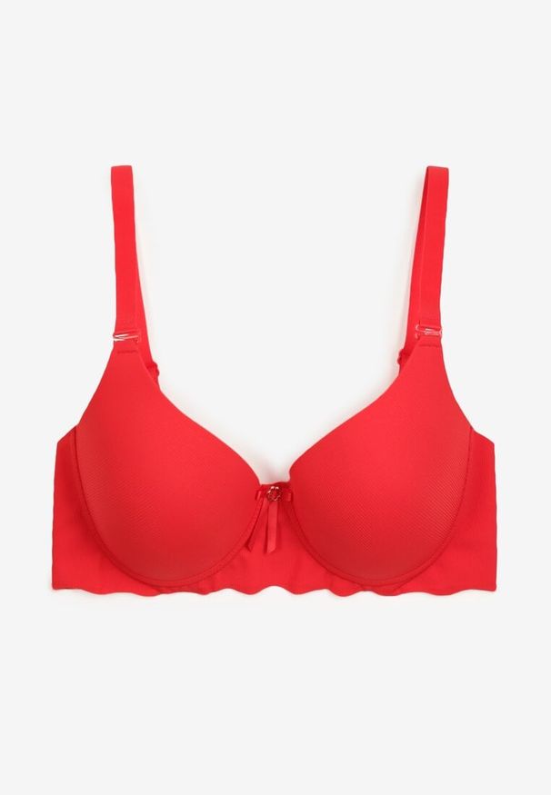 Born2be - Czerwony Biustonosz Typu Full Cup z Usztywnionymi Miseczkami na Regulowanych Ramiączkach Joetta. Kolor: czerwony