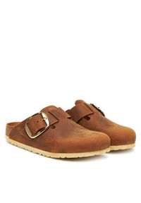 Birkenstock Klapki Boston Big Buckle Hex 1030446 Brązowy. Kolor: brązowy. Materiał: skóra