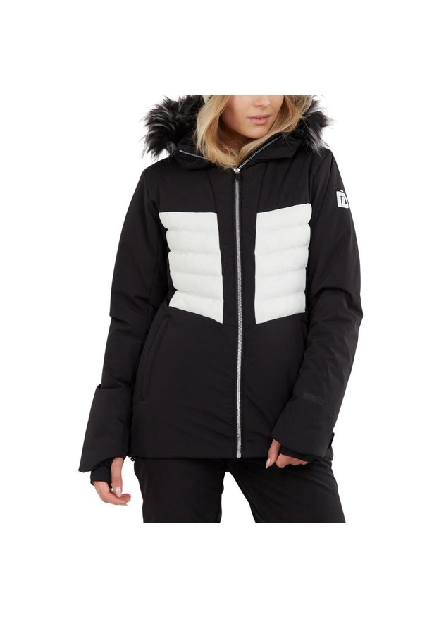 FUNDANGO - Kurtka narciarska damska Fundango Salina Padded. Kolor: czarny. Materiał: futro. Wzór: aplikacja. Sezon: zima. Sport: narciarstwo