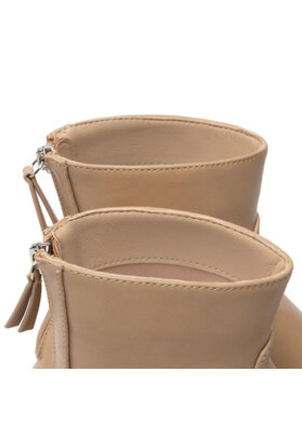 DeeZee Botki ZALY8813-8 Beżowy. Kolor: beżowy. Materiał: skóra