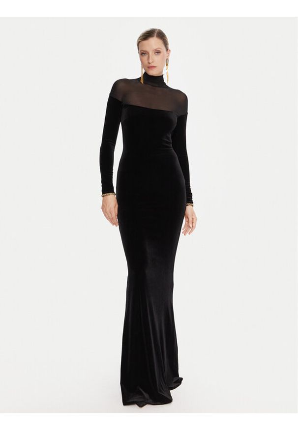 Elisabetta Franchi Sukienka wieczorowa AB-R42-57E2-V660 Czarny Slim Fit. Kolor: czarny. Materiał: syntetyk. Styl: wizytowy