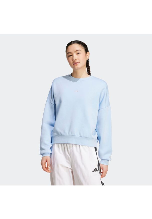 Adidas - Sweat-shirt de fitness femme, bleu clair. Materiał: bawełna, włókno. Sport: fitness