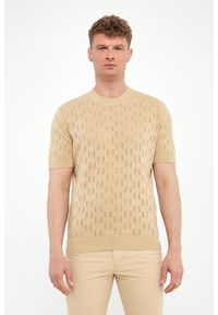 Karl Lagerfeld - T-shirt męski z ażurowym logo KARL LAGERFELD. Wzór: ażurowy #2